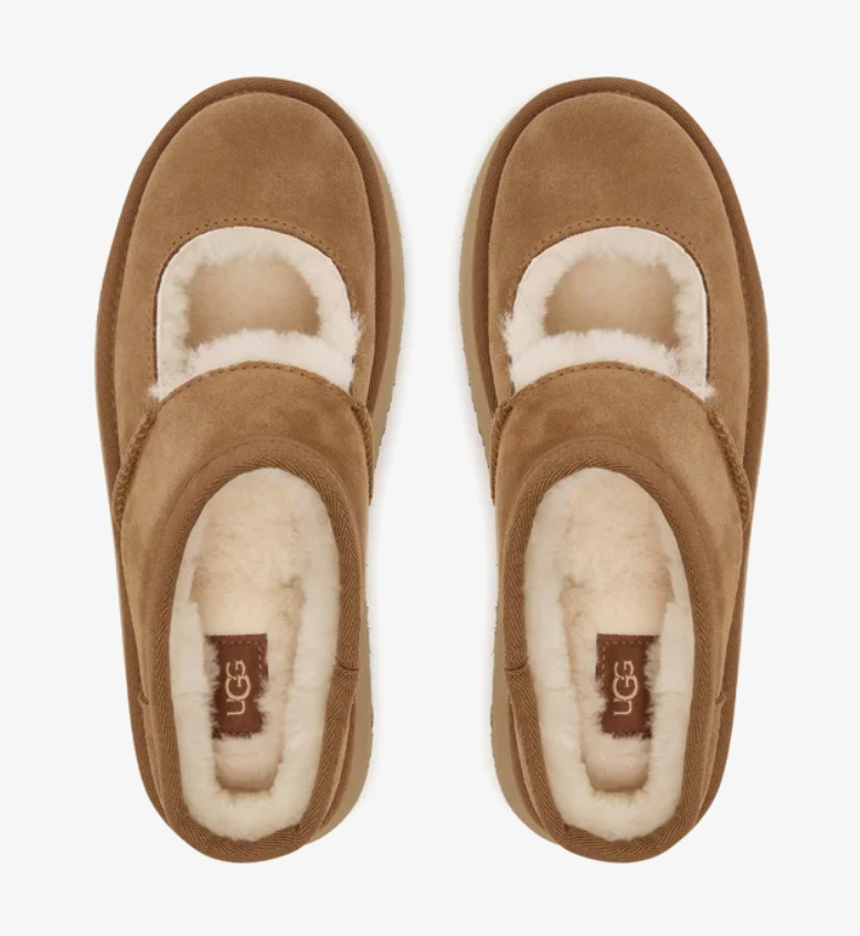 Buty UGG kapcie zamszowe Bea Mary Jane kolor brązowy 1167612-CHE - obrazek 4