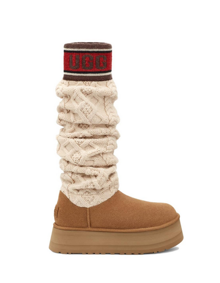 UGG Classic Sweater Letter Tall Boot 1144044 Brązowe - obrazek 2